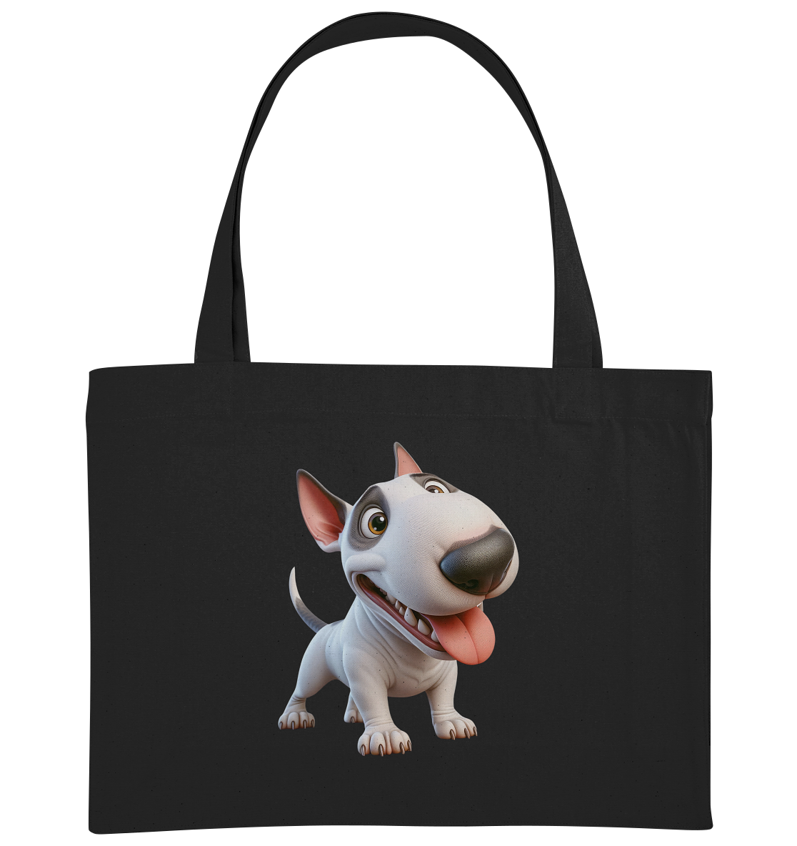 Bullterrier Cartoon personalisierbar - Organic Shopping-Bag