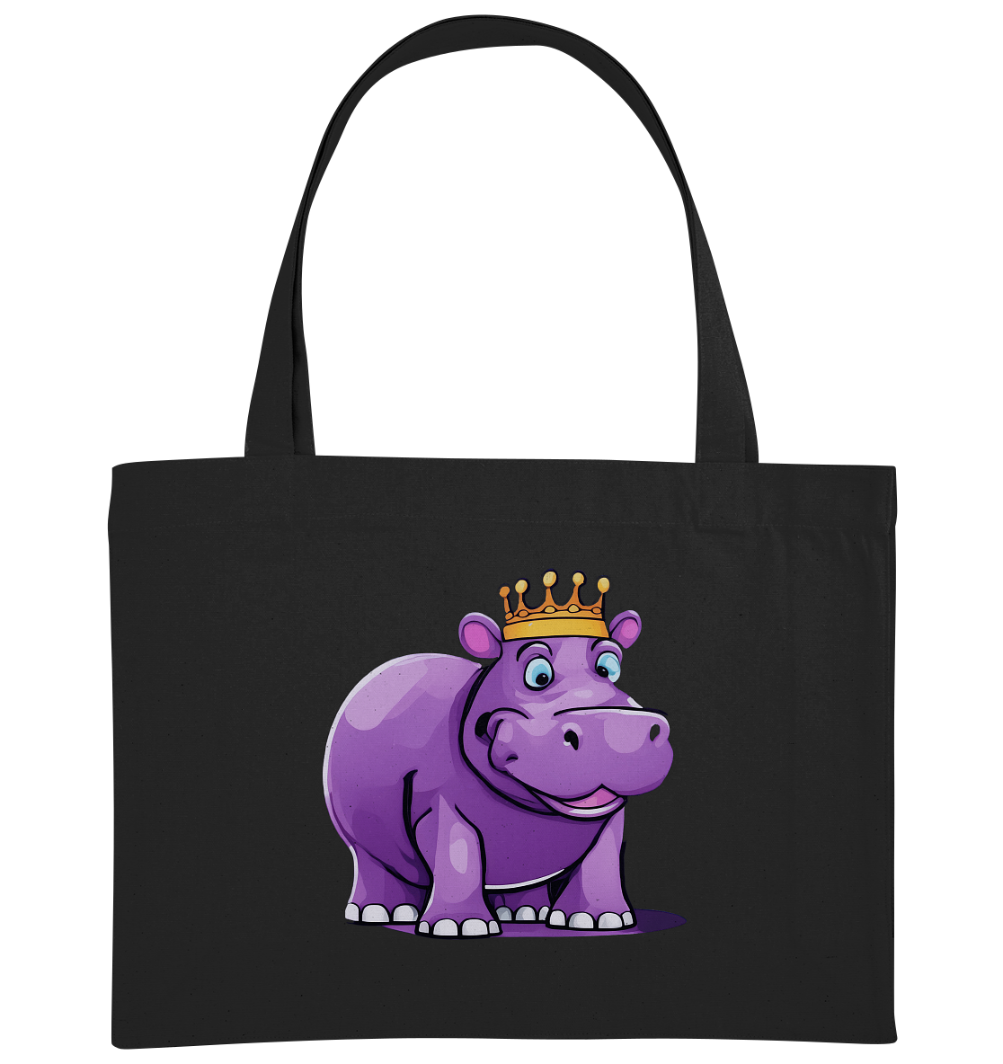 Hippo Queen Cute - personalisierbar - Organic Shopping-Bag