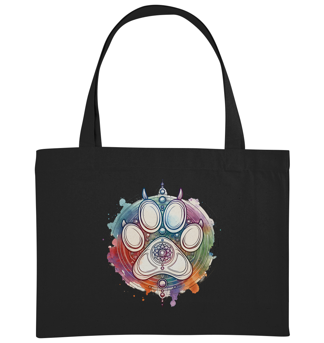 Modernes Design Chakra mit Pfote - Organic Shopping-Bag