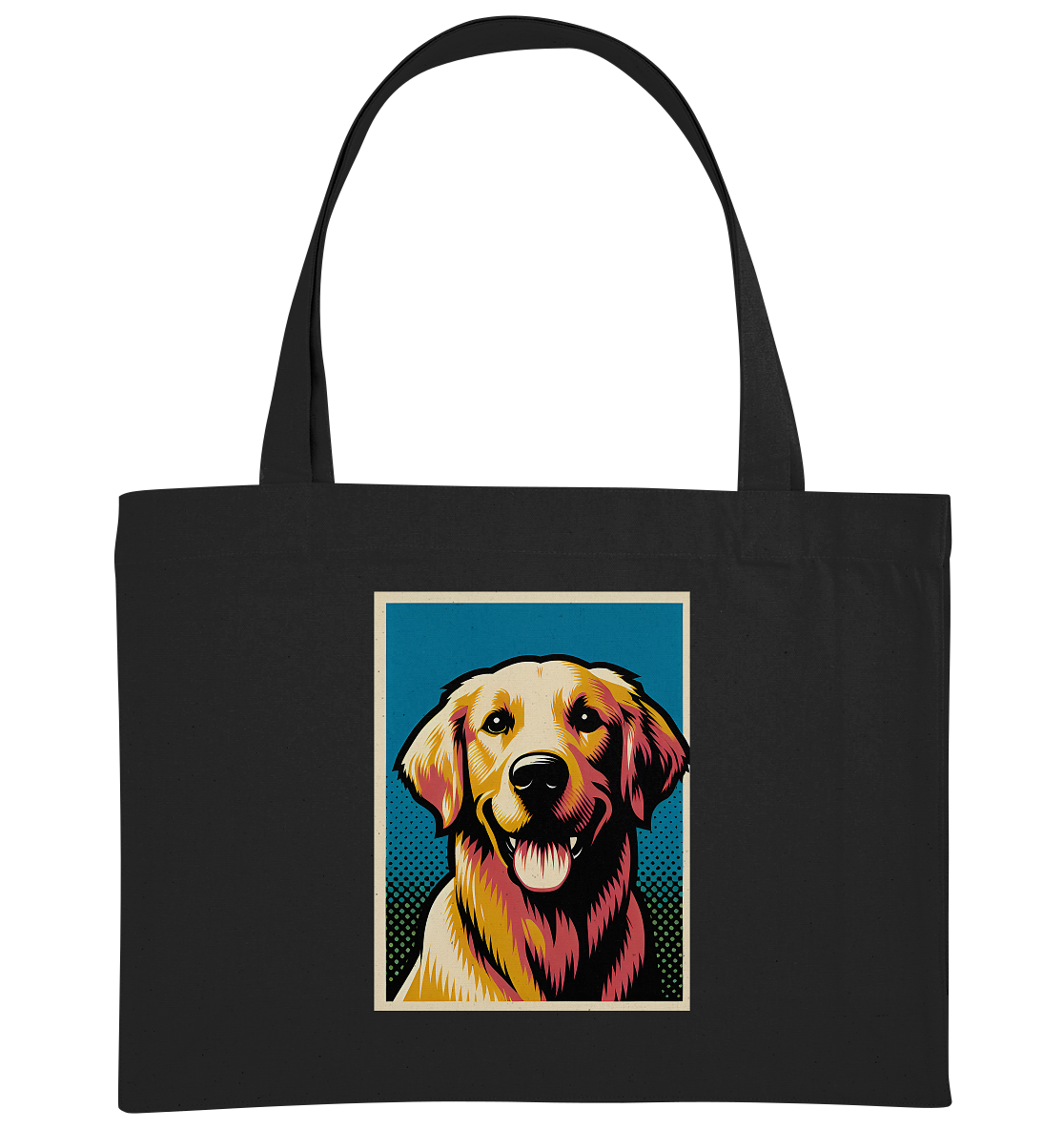 Golden Retriever Pop Art - personalisierbar - Organic Shopping-Bag