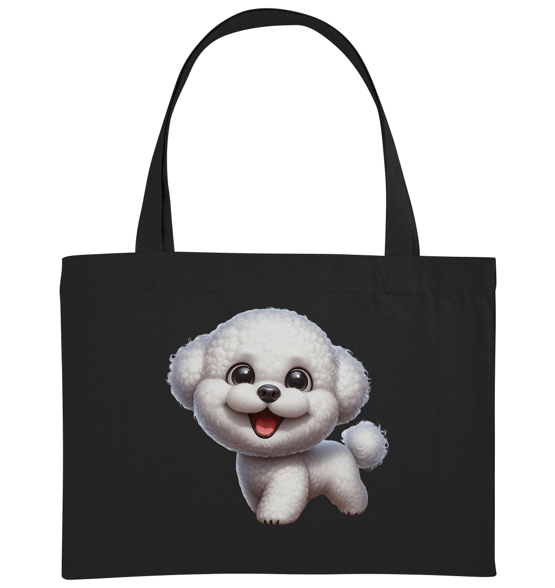 Bichon Frisé Cartoon personalisierbar - Organic Shopping-Bag