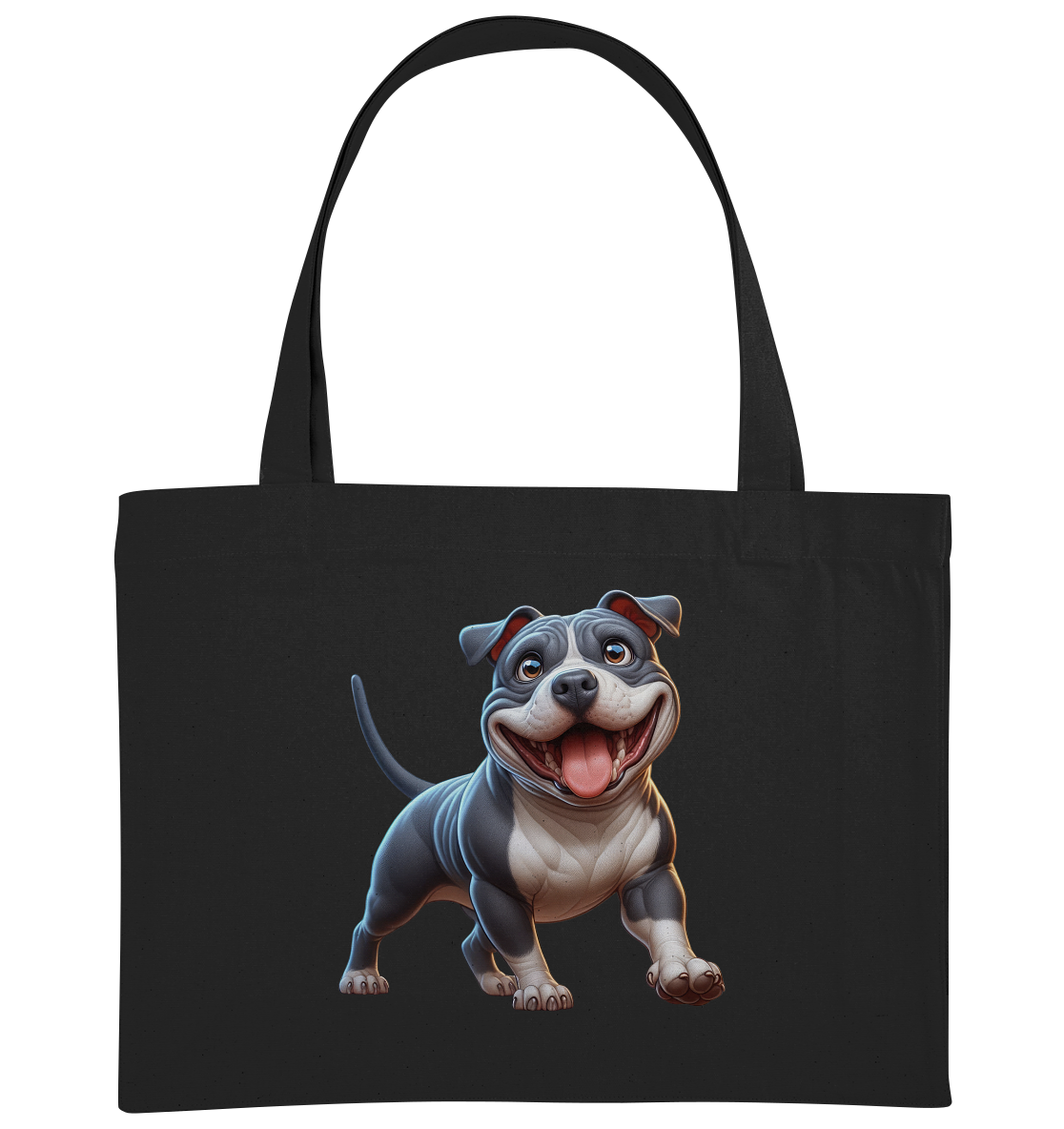 Pittbull Cartoon Hund personalisierbar - Organic Shopping-Bag