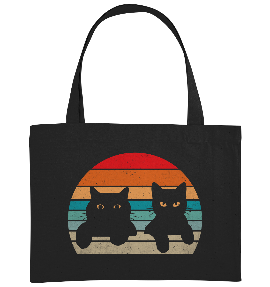 2 Katzen Retro Style - Organic Shopping-Bag