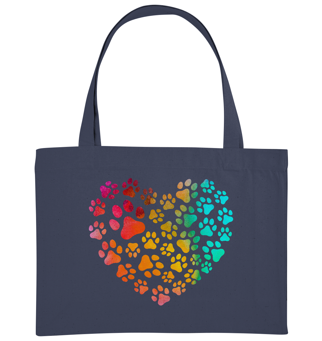 Bunte Pfoten in Herzform - Organic Shopping-Bag