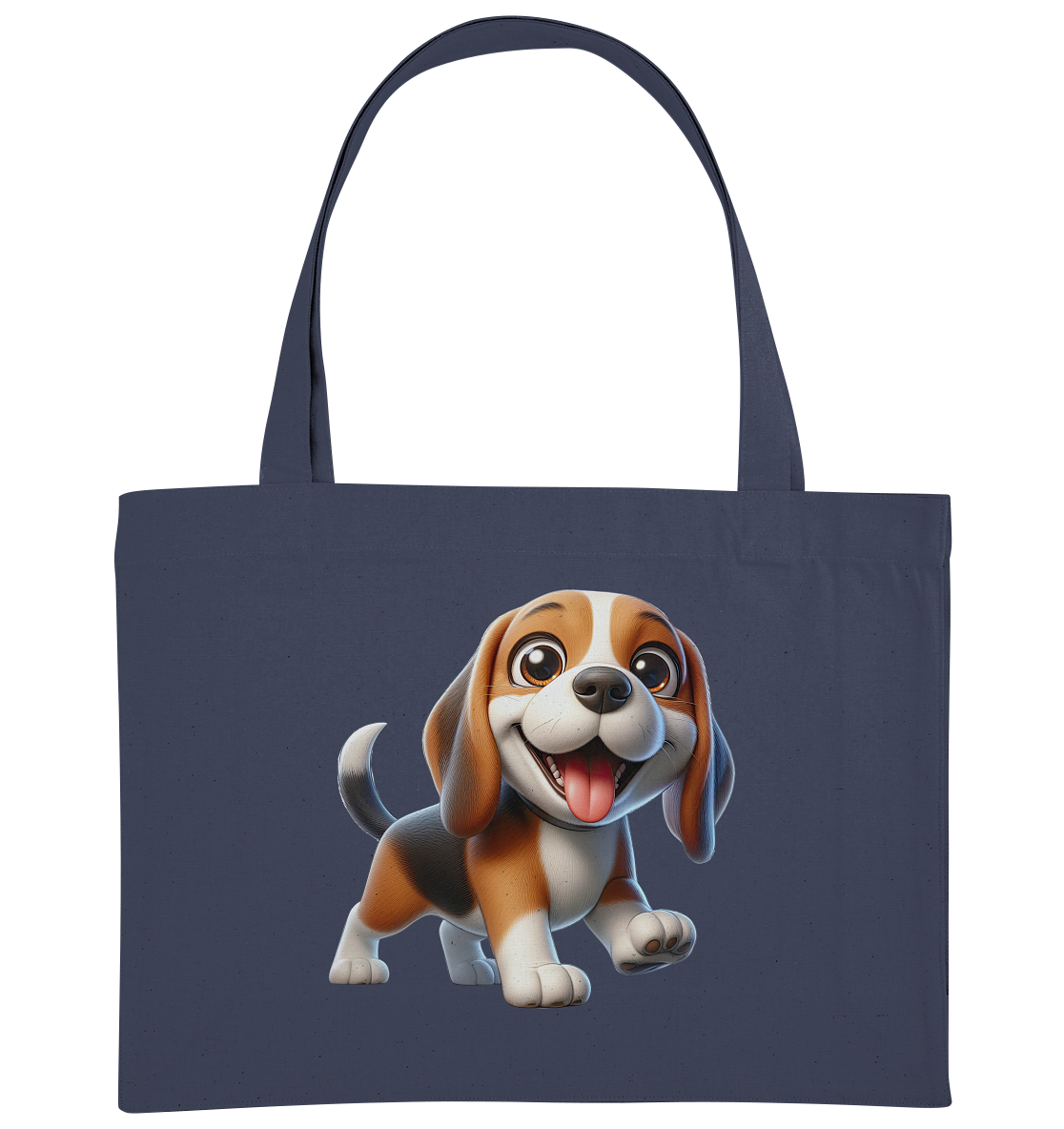 Beagle Cartoon Hund personalisierbar - Organic Shopping-Bag