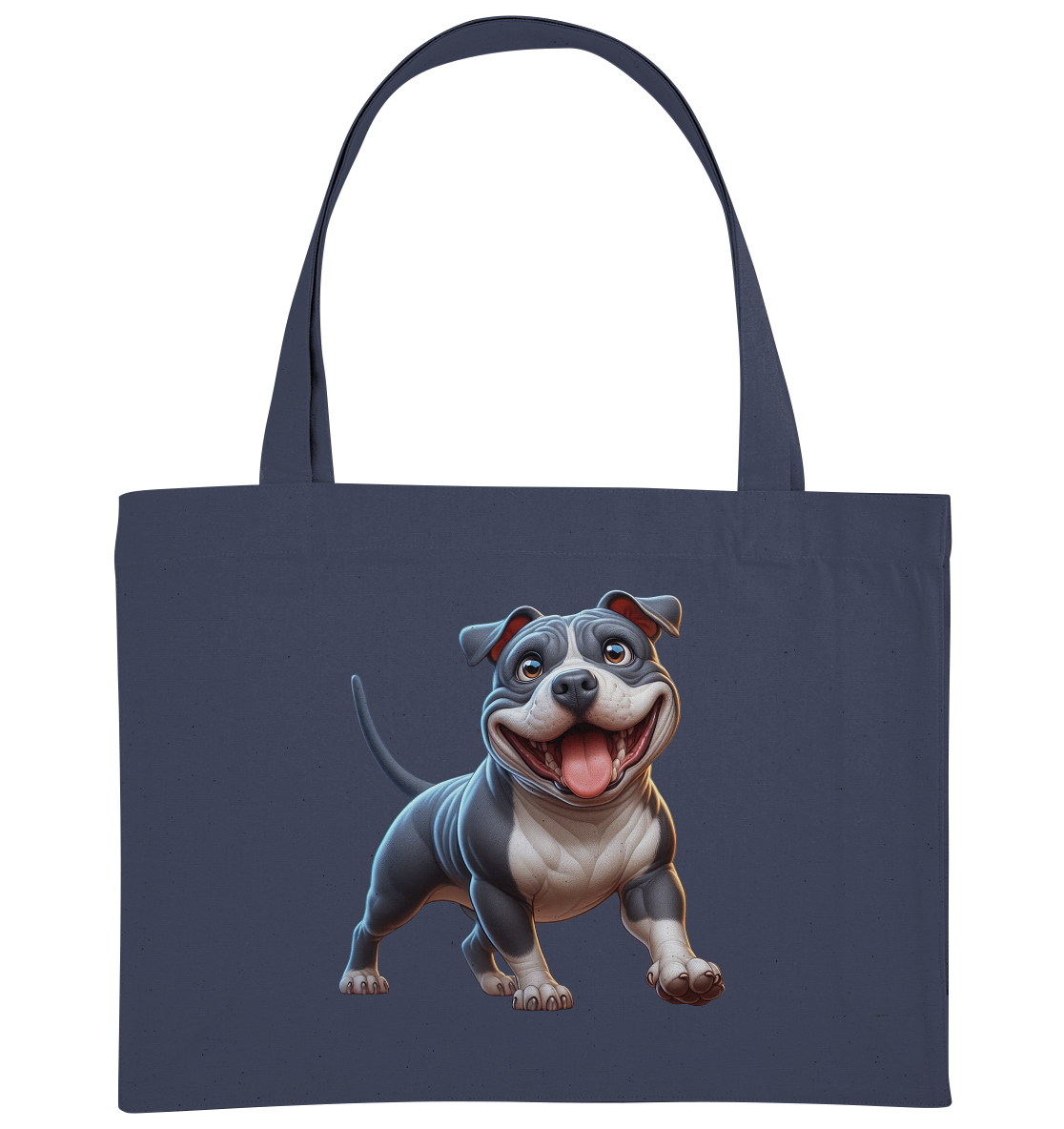 Pittbull Cartoon Hund personalisierbar - Organic Shopping-Bag
