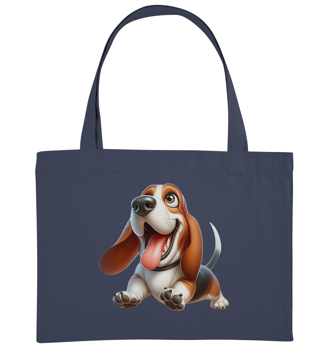 Basset Hound Cartoon personalisierbar - Organic Shopping-Bag