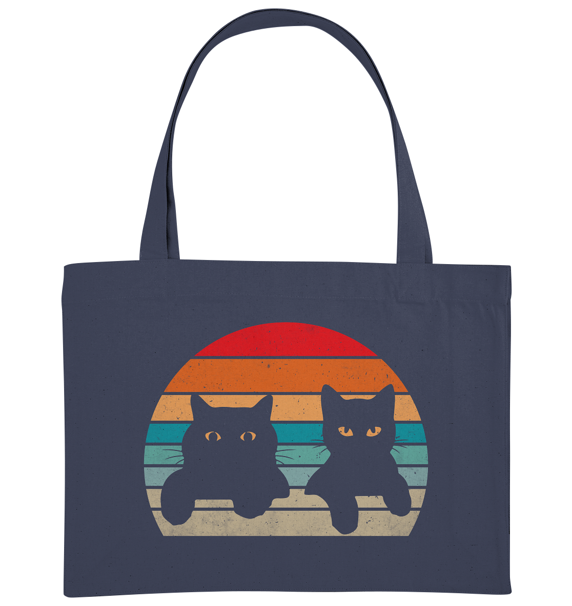 2 Katzen Retro Style - Organic Shopping-Bag