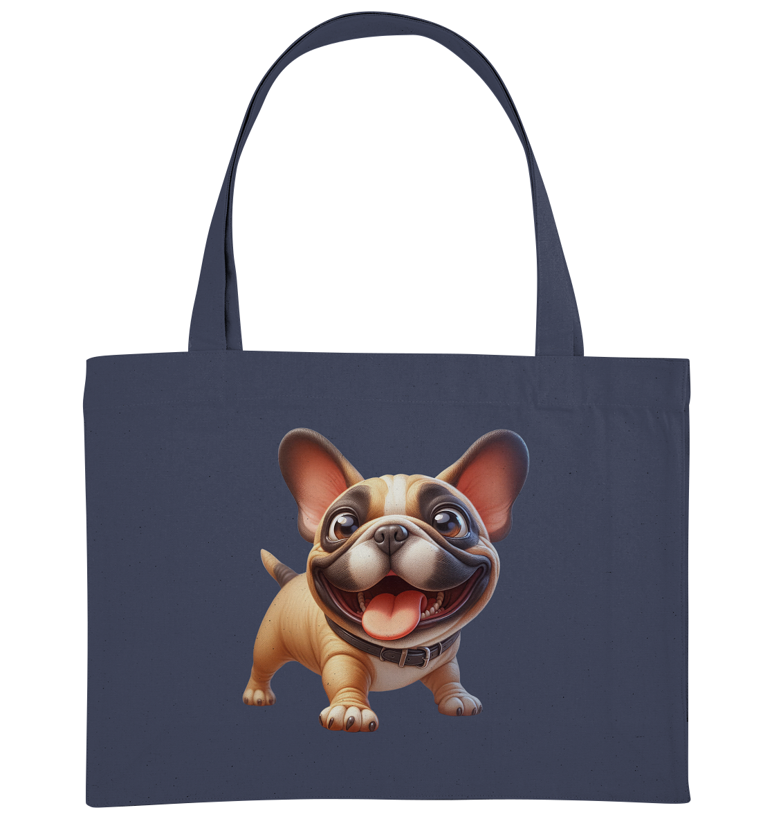 Französische Bulldogge Cartoon personalisierbar - Organic Shopping-Bag