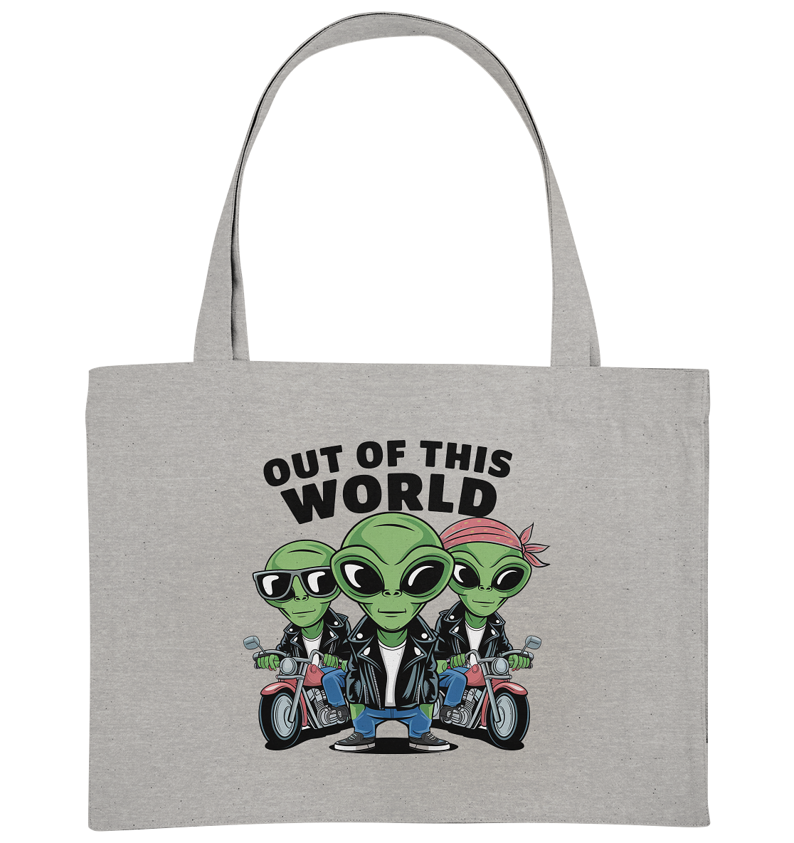 Out of this World Alien Biker - Organic Shopping-Bag
