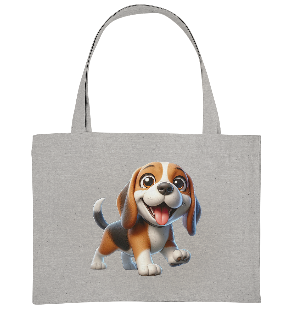 Beagle Cartoon Hund personalisierbar - Organic Shopping-Bag