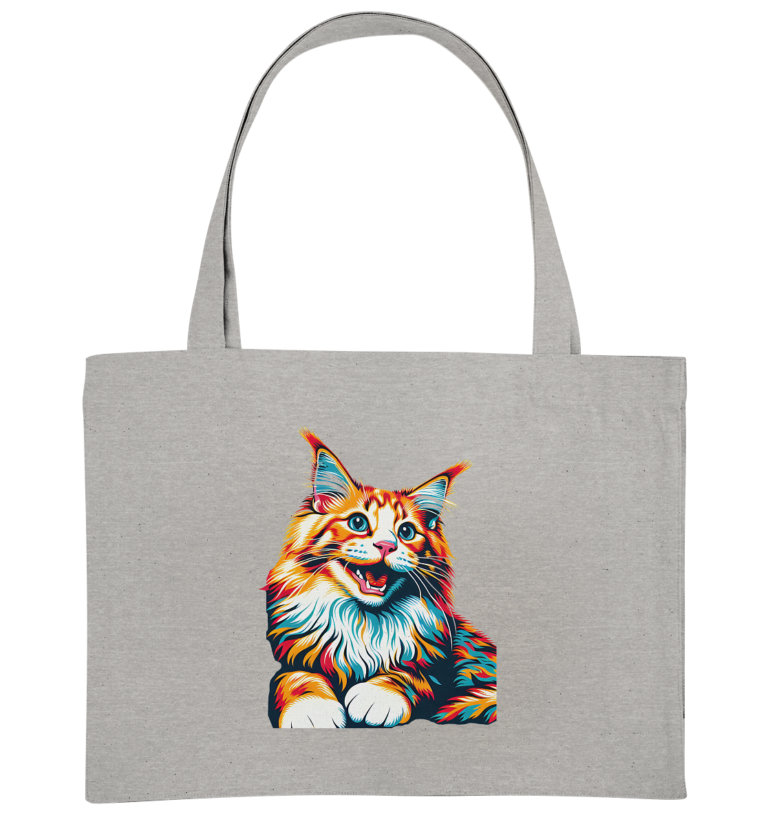 Maine Coon Katze Pop Art - personalisierbar - Organic Shopping-Bag