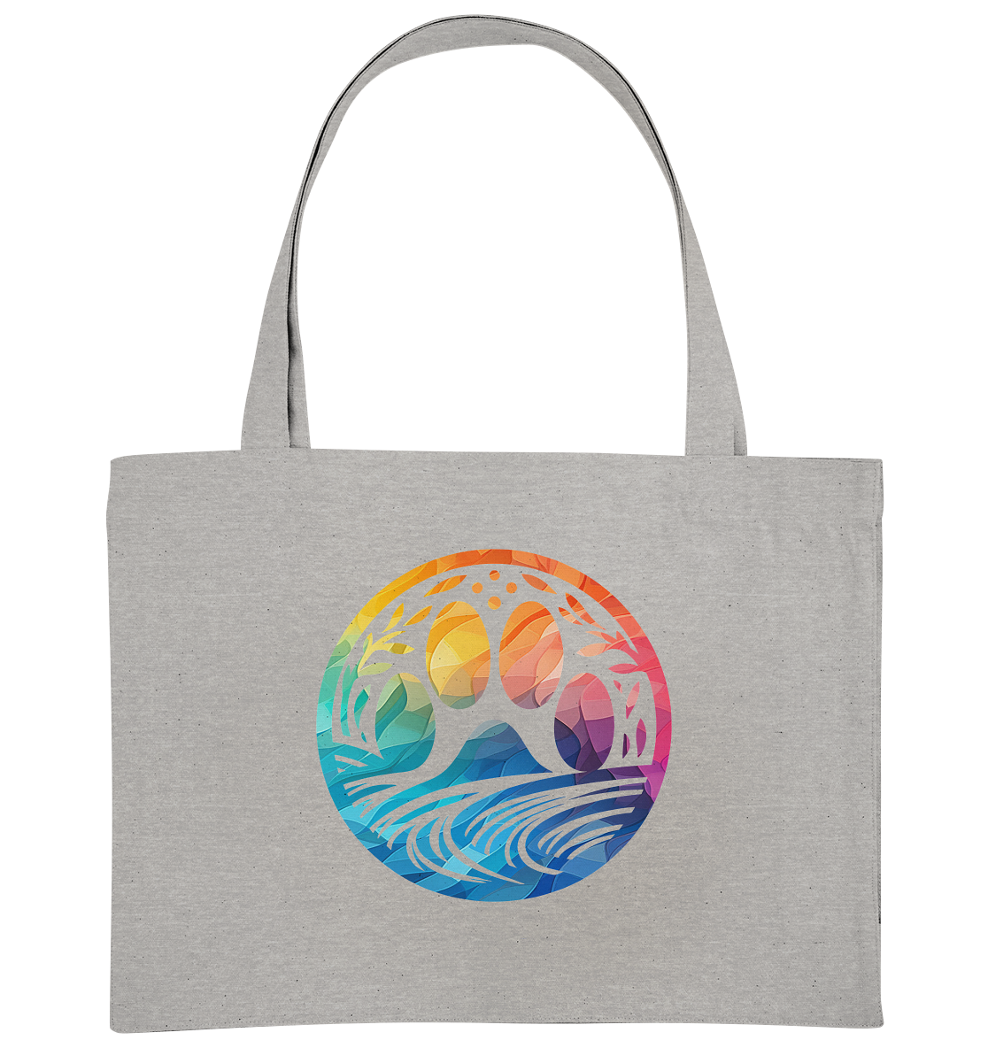 Modern Design Pfote mit regenbogenartigen Farbverlauf  - Organic Shopping-Bag