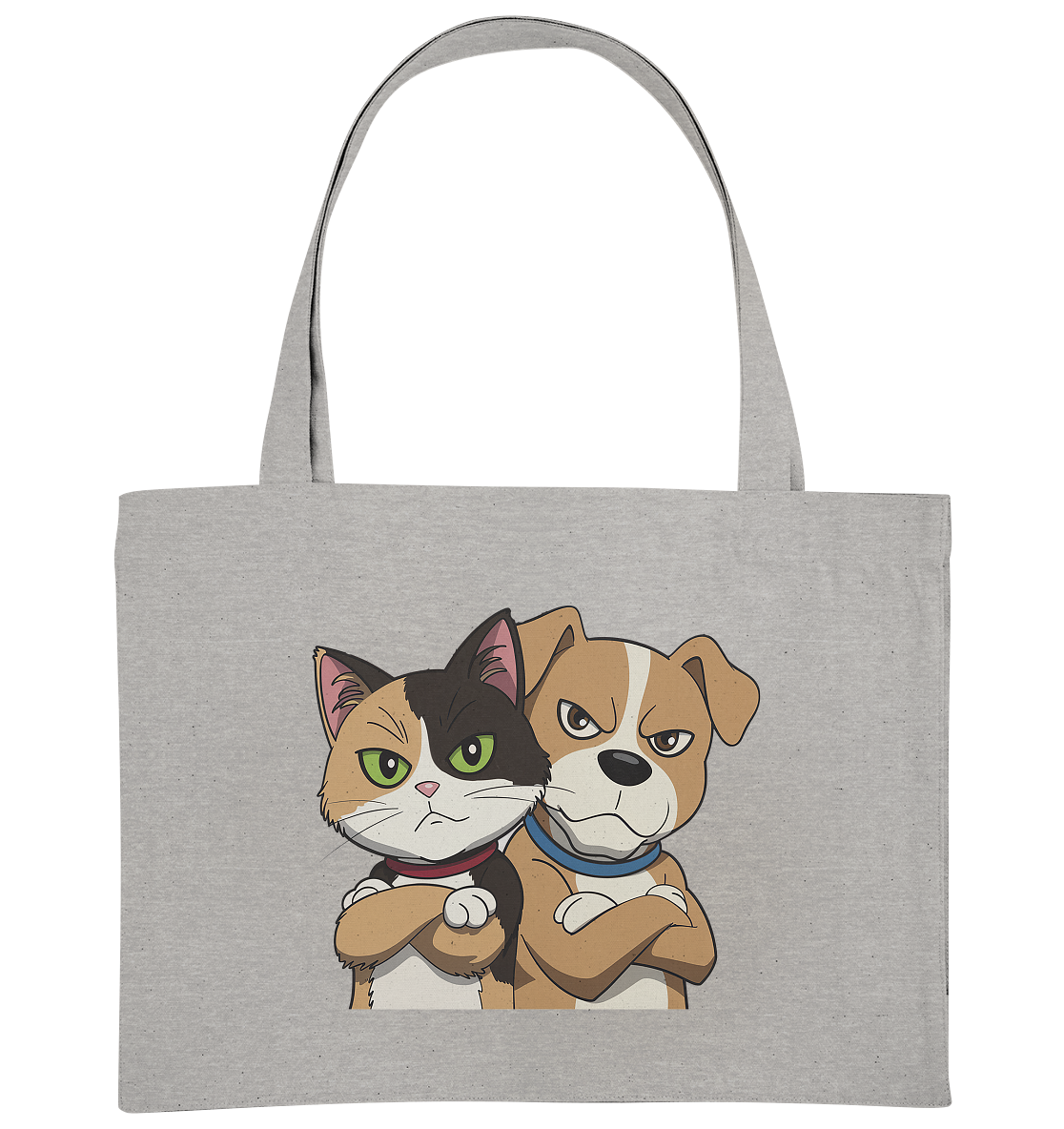 Hund und Katze grumpy - personalisierbar - Organic Shopping-Bag