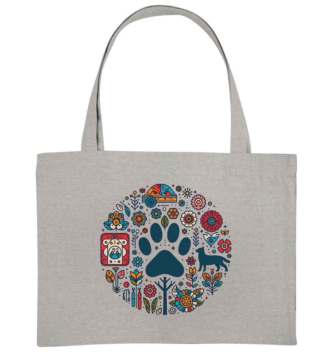 Farbige Modernes Design Pfote , Hund, Natur - Organic Shopping-Bag