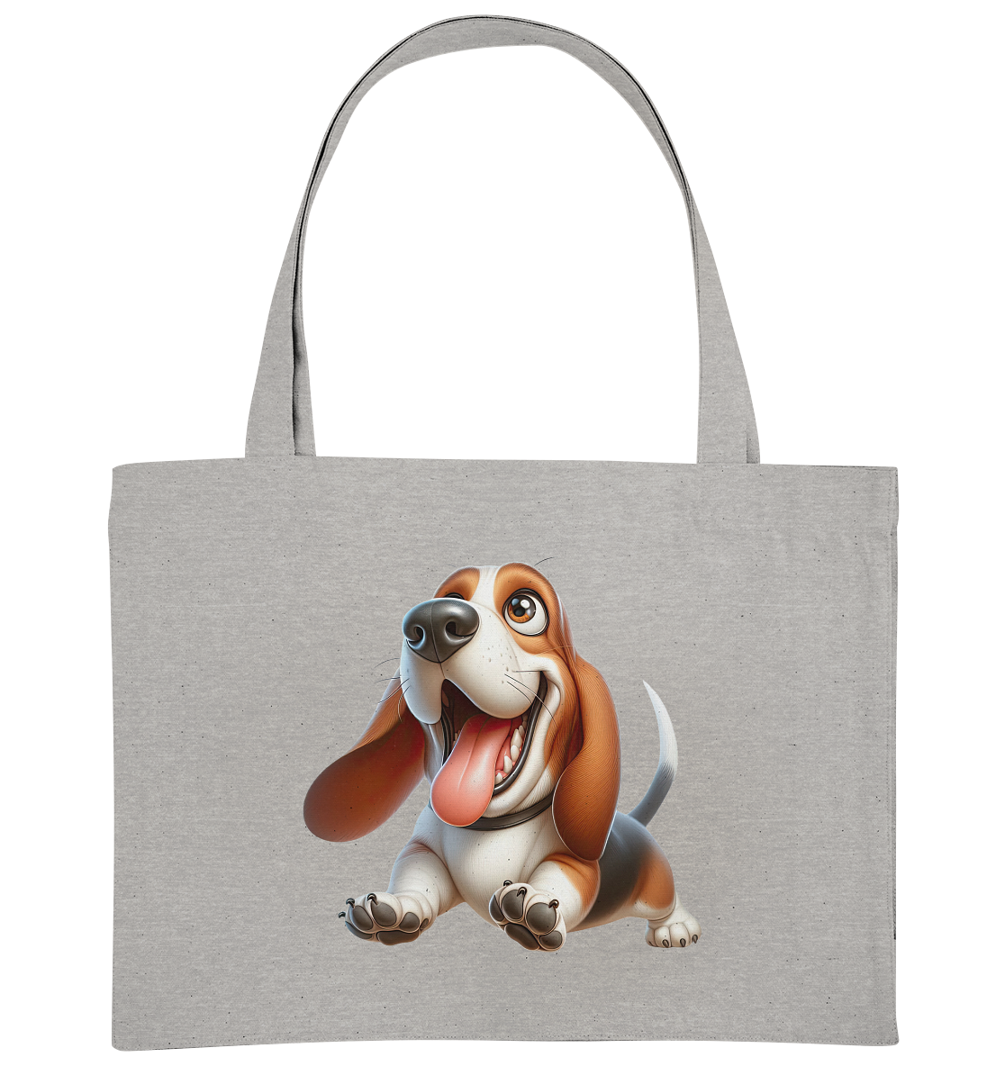 Basset Hound Cartoon personalisierbar - Organic Shopping-Bag