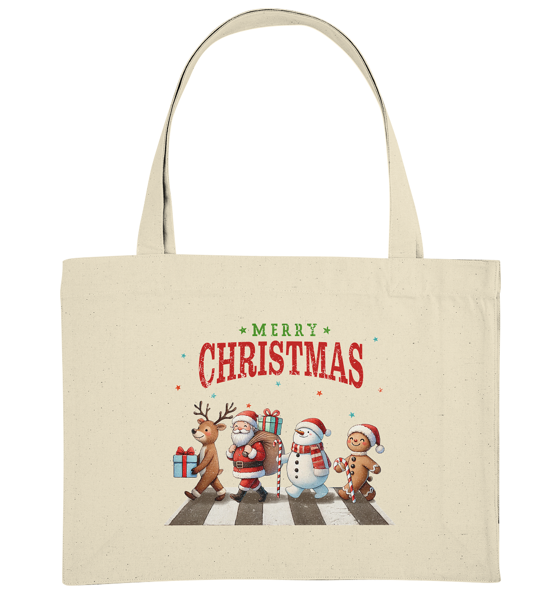 Merry Christmas Zebrastreifen - Organic Shopping-Bag