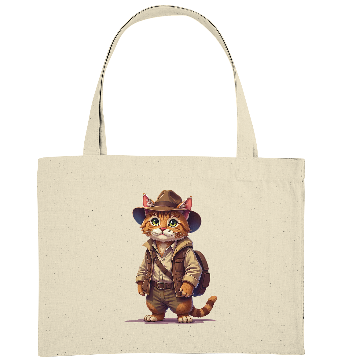 Abenteurer Katze Cartoon  - personalisierbar - Organic Shopping-Bag
