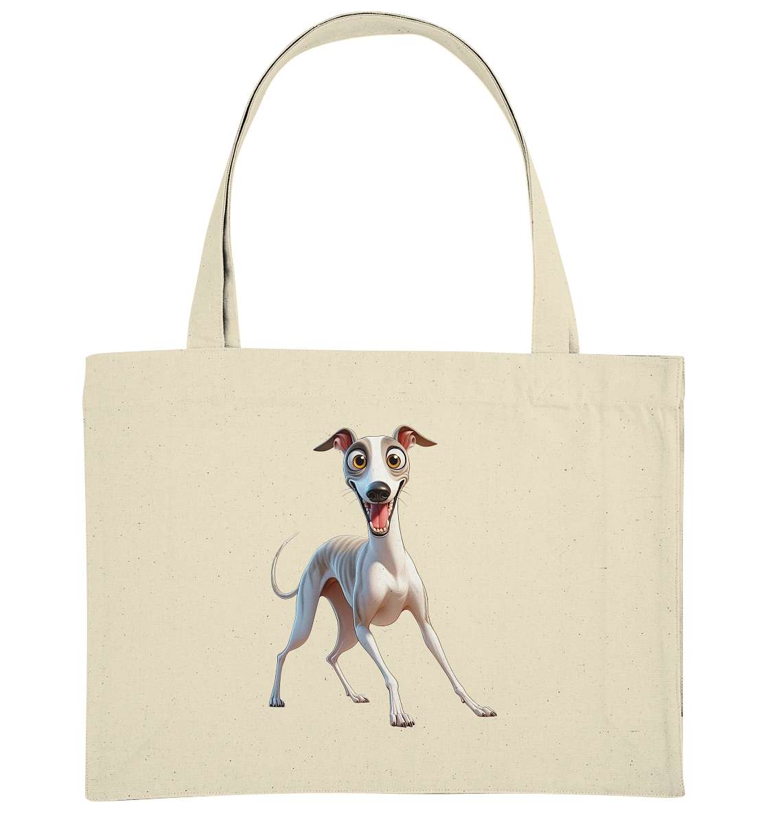 Whippet Cartoon personalisierbar - Organic Shopping-Bag