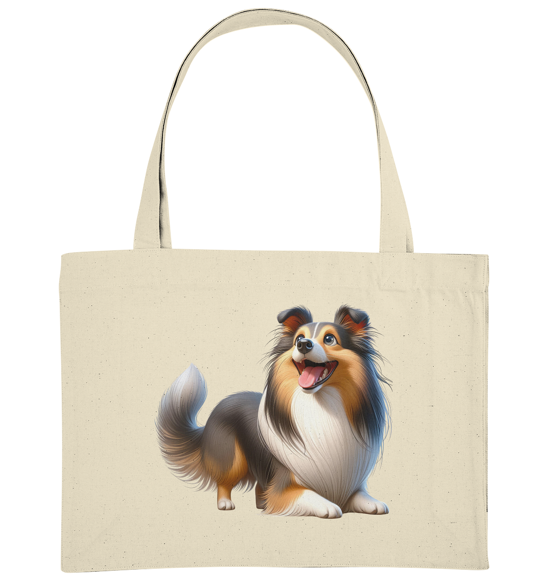 Shetland Sheepdog cartoon personalisierbar - Organic Shopping-Bag