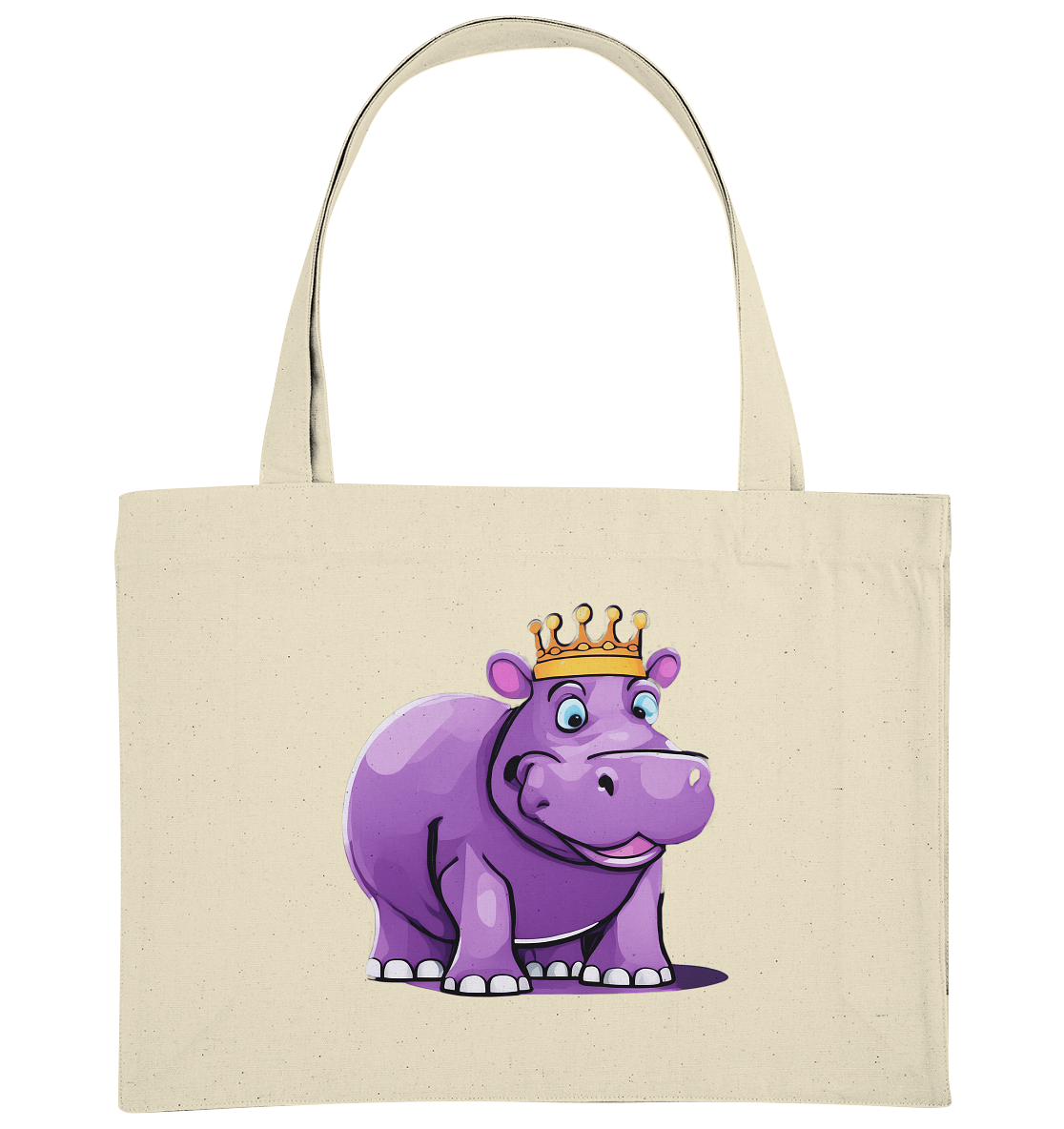 Hippo Queen Cute - personalisierbar - Organic Shopping-Bag