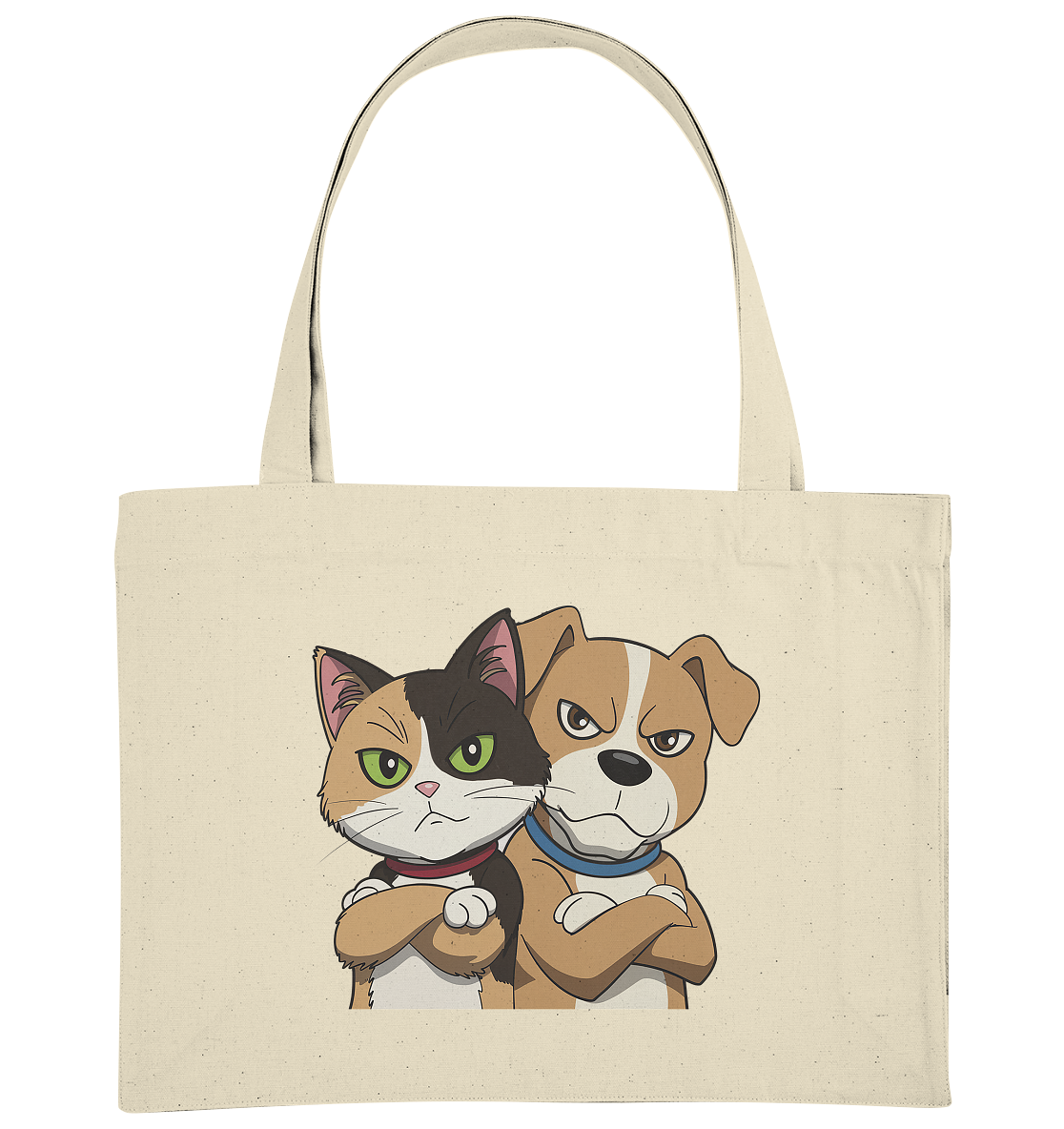 Hund und Katze grumpy - personalisierbar - Organic Shopping-Bag
