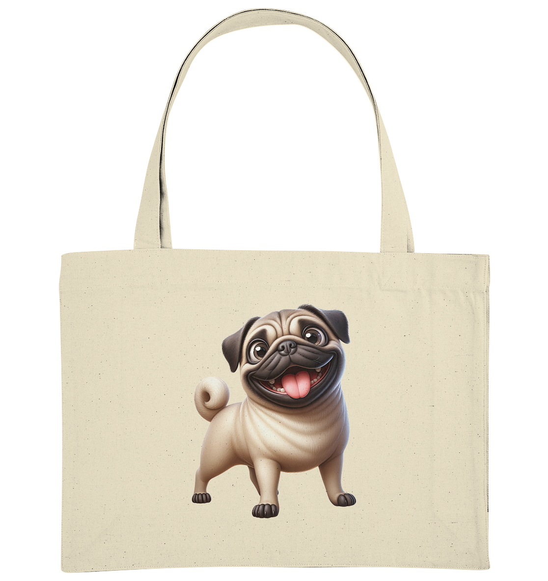 Mops Cartoon - personalisierbar - Organic Shopping-Bag