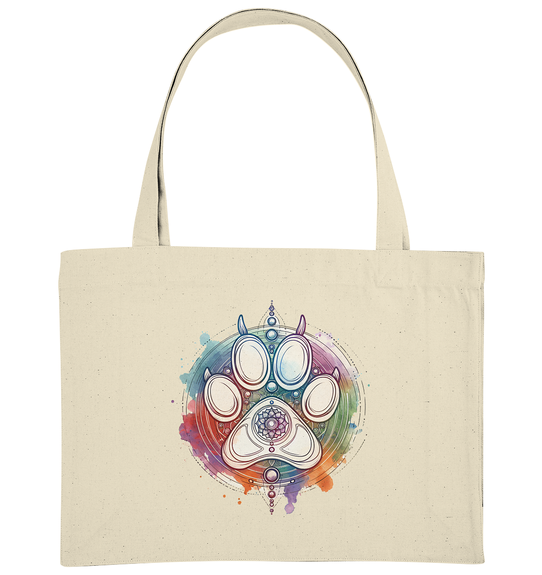 Modernes Design Chakra mit Pfote - Organic Shopping-Bag