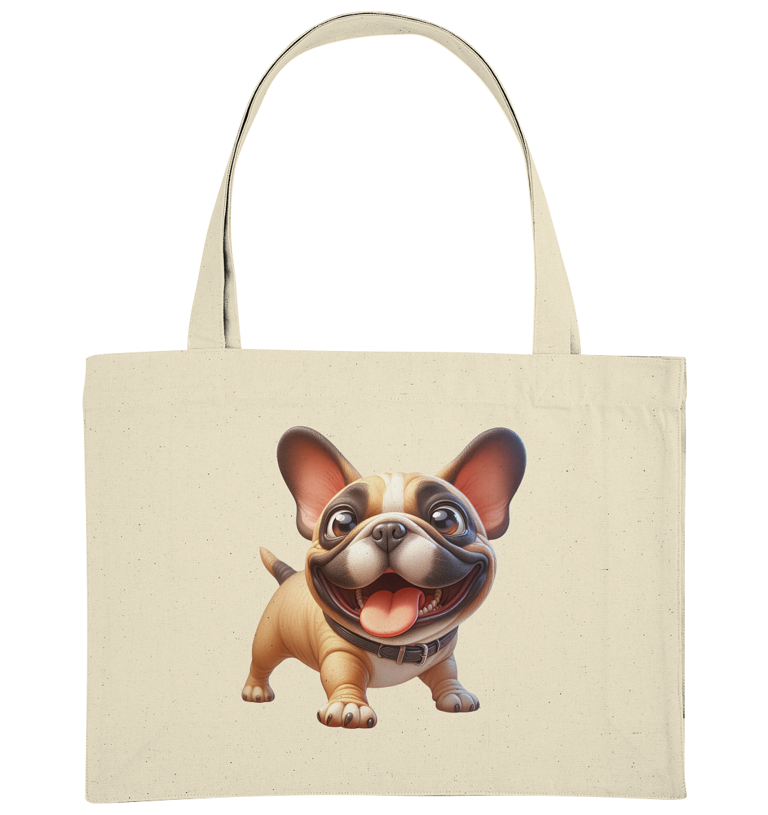 Französische Bulldogge Cartoon personalisierbar - Organic Shopping-Bag