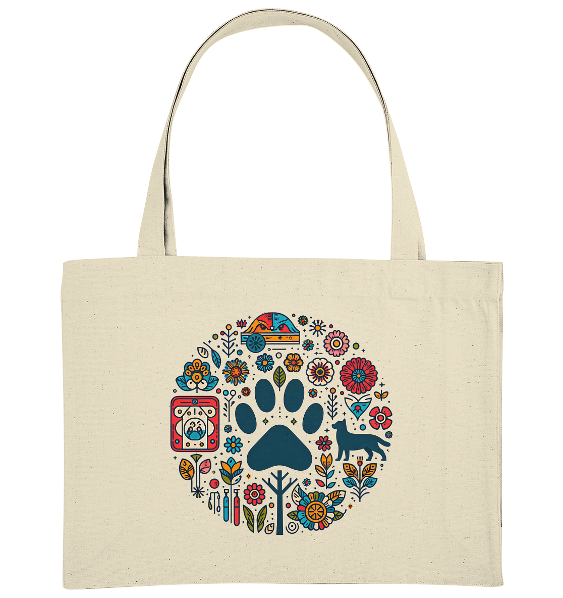 Farbige Modernes Design Pfote , Hund, Natur - Organic Shopping-Bag