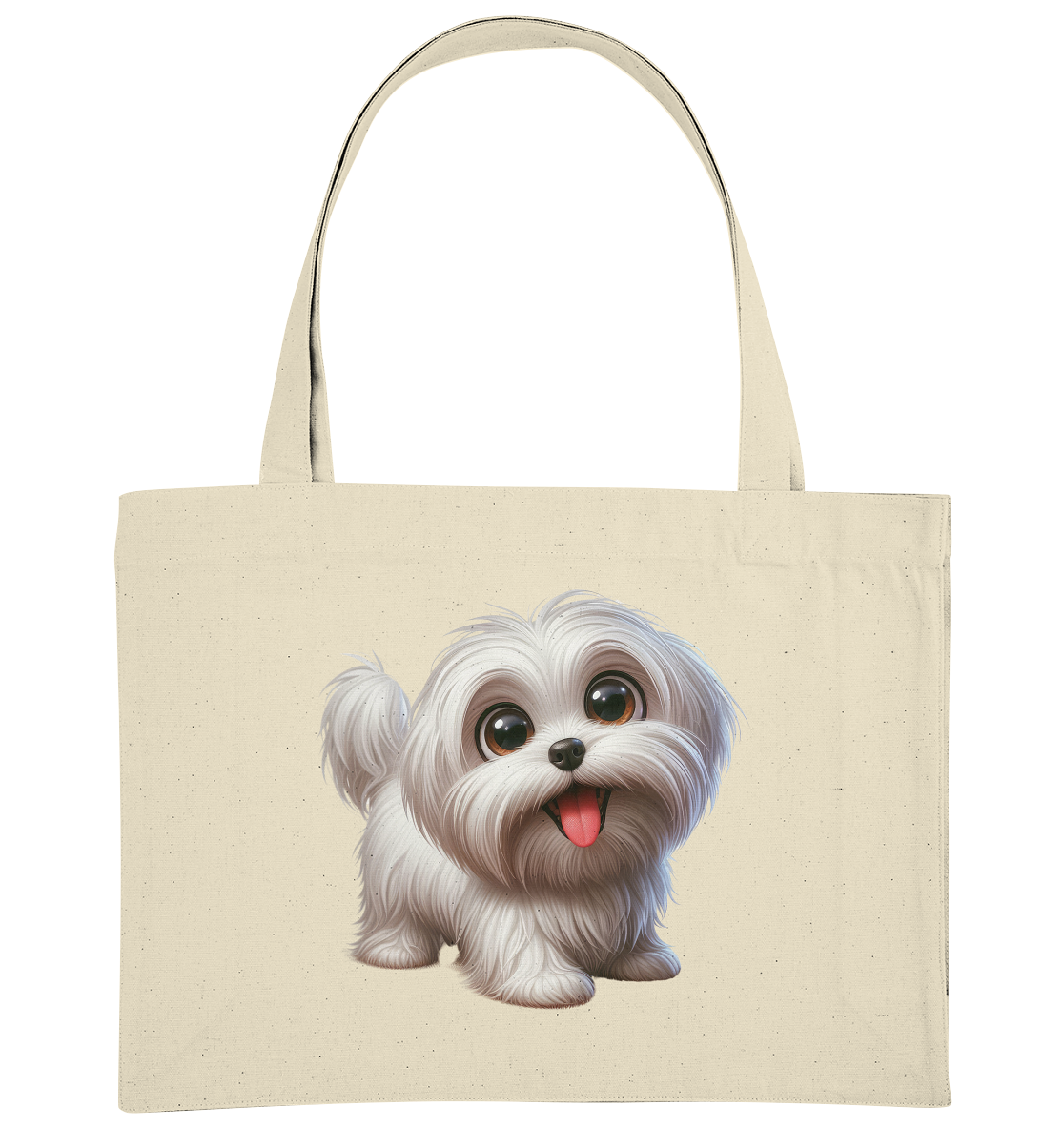 Malteser Hund Cartoon - personalisierbar - Organic Shopping-Bag