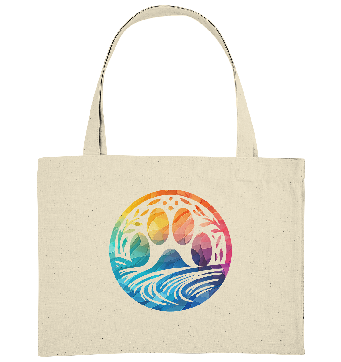 Modern Design Pfote mit regenbogenartigen Farbverlauf  - Organic Shopping-Bag