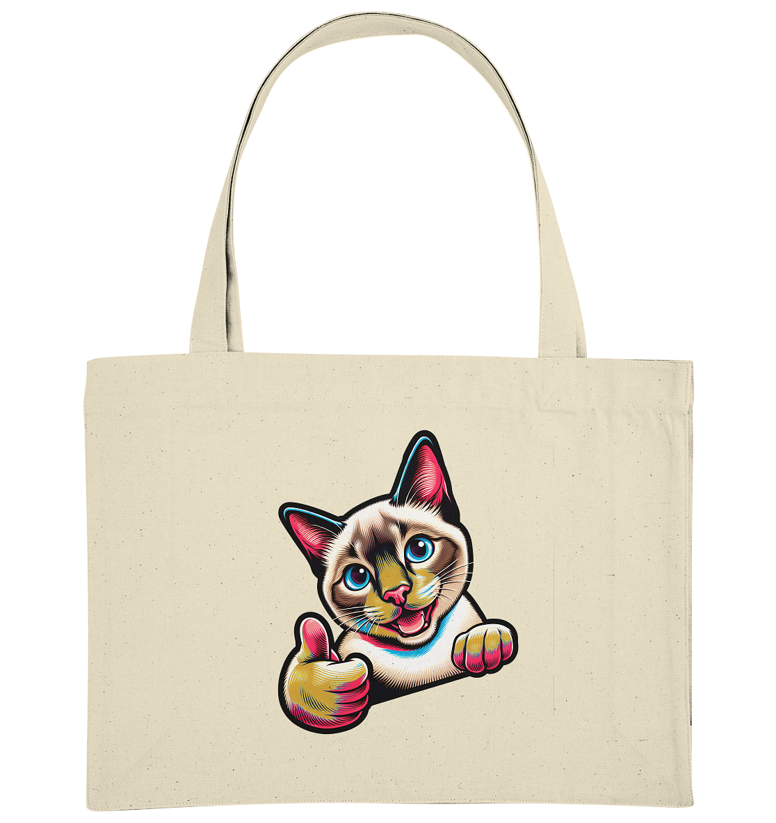 Siamkatze Pop Art - personalisierbar - Organic Shopping-Bag