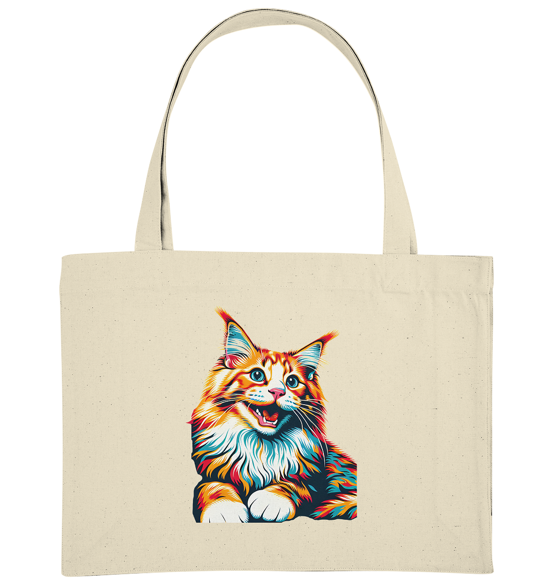 Maine Coon Katze Pop Art - personalisierbar - Organic Shopping-Bag
