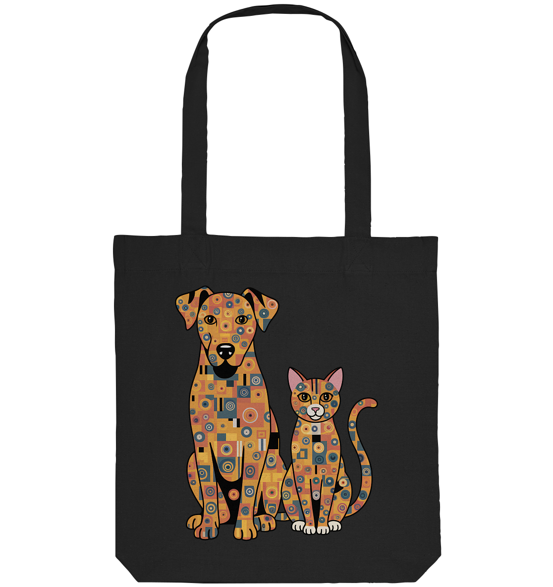 Illustration Hund und Katze in Klimt  Style - Organic Tote-Bag