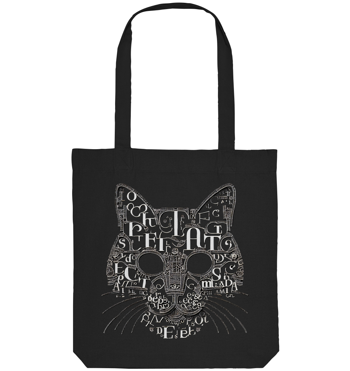 katzenkopf modernes design Buchstaben - Organic Tote-Bag