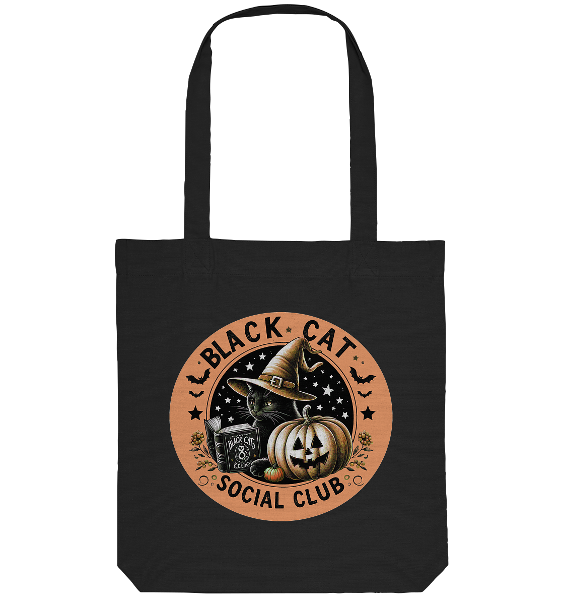 Halloween Black Cat Social Club - Organic Tote-Bag