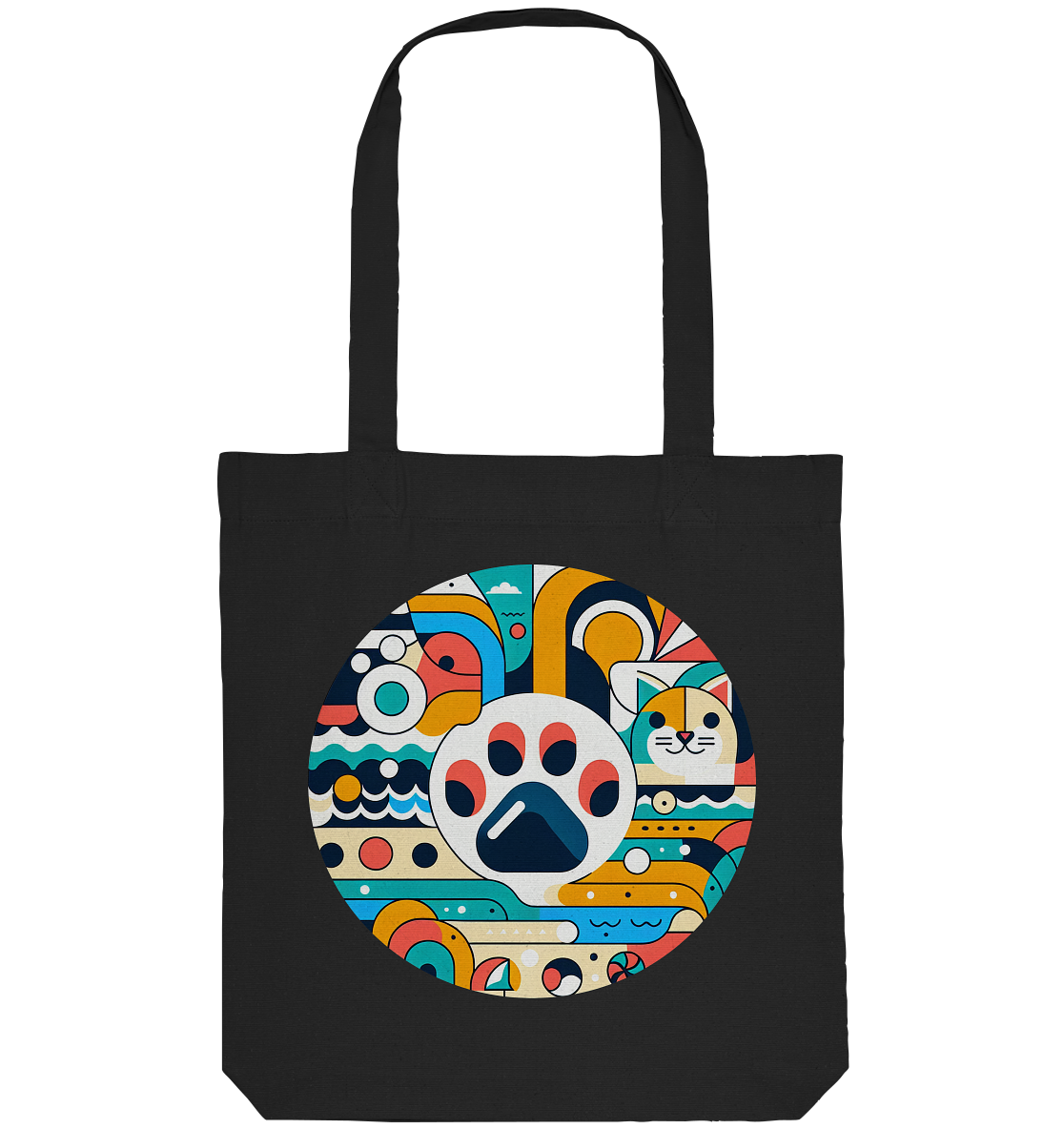 Pfote modern Art mit Katze - Organic Tote-Bag