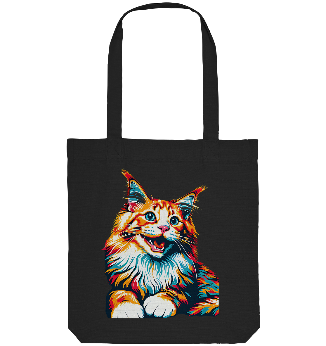 Maine Coon Katze Pop Art - personalisierbar - Organic Tote-Bag