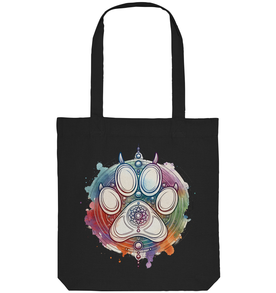 Modernes Design Chakra mit Pfote - Organic Tote-Bag