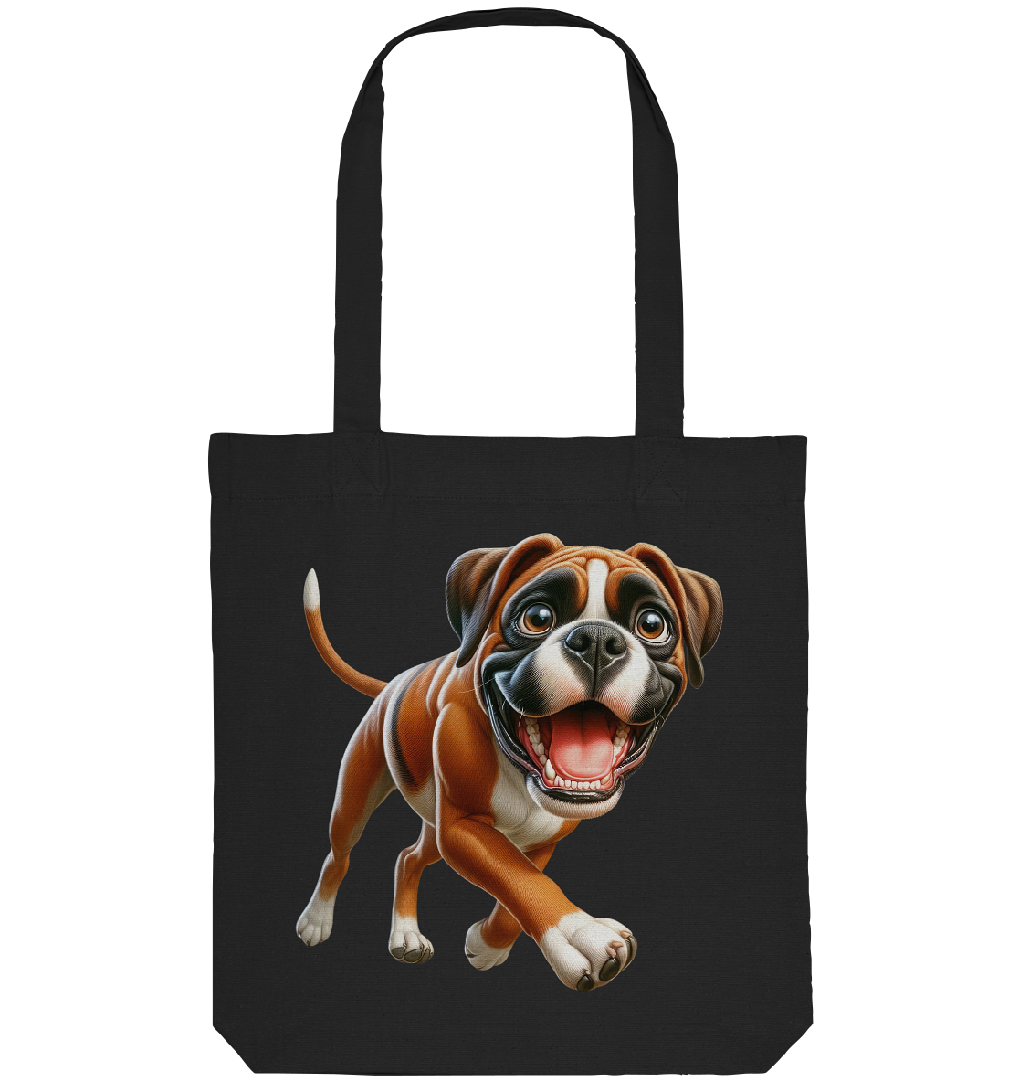 Boxer Cartoon Hund personalisierbar - Organic Tote-Bag