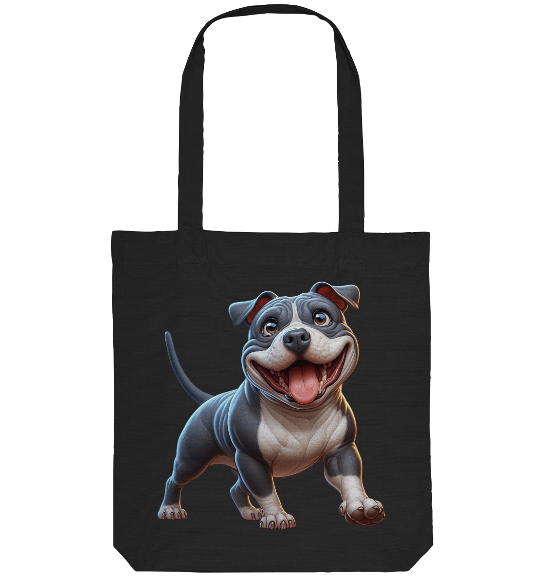 Pittbull Cartoon Hund personalisierbar - Organic Tote-Bag