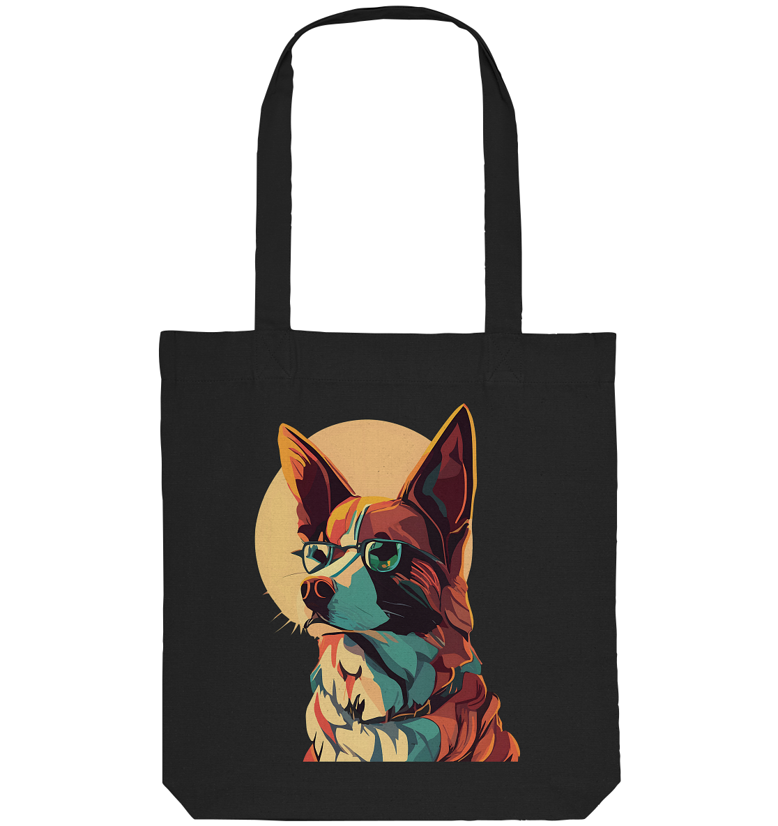 Retro Pop Art Illustration Fox Terrier Hund - Organic Tote-Bag