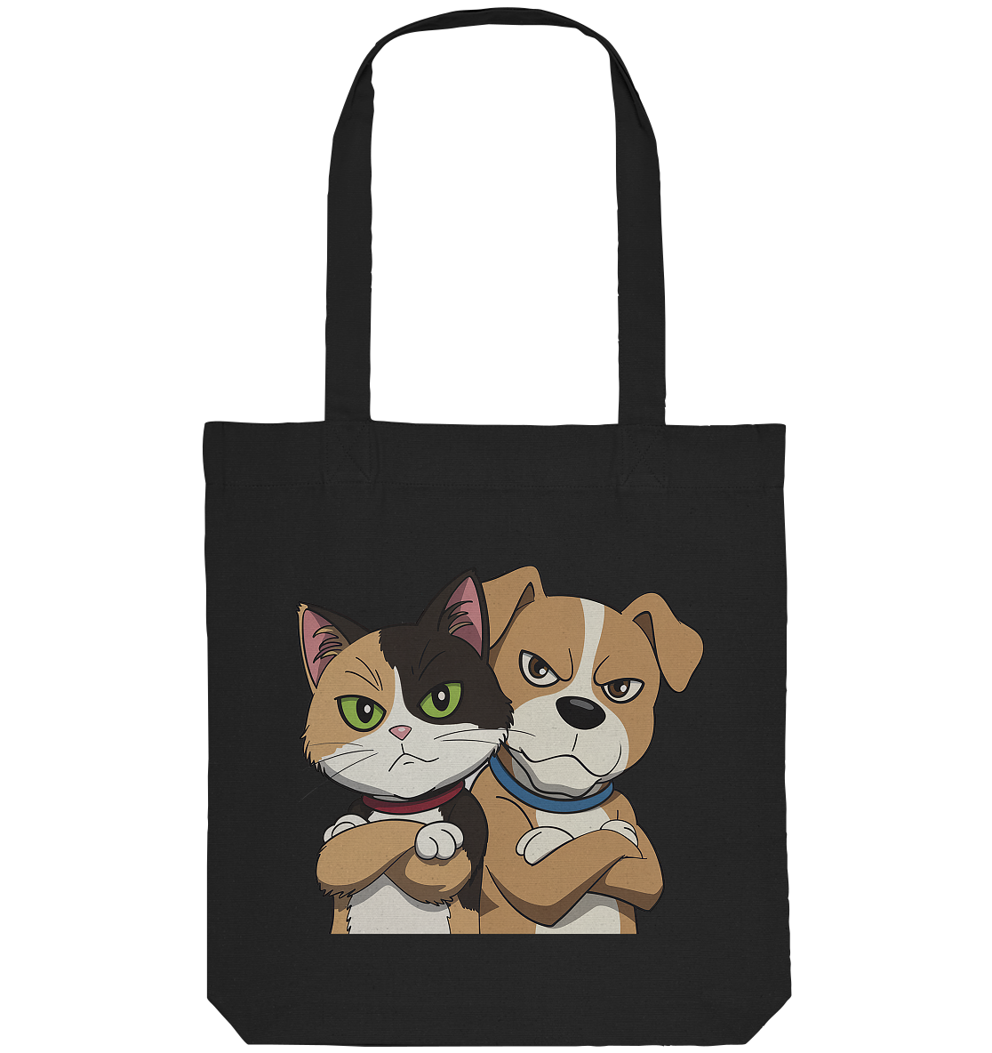 Hund und Katze grumpy - personalisierbar - Organic Tote-Bag