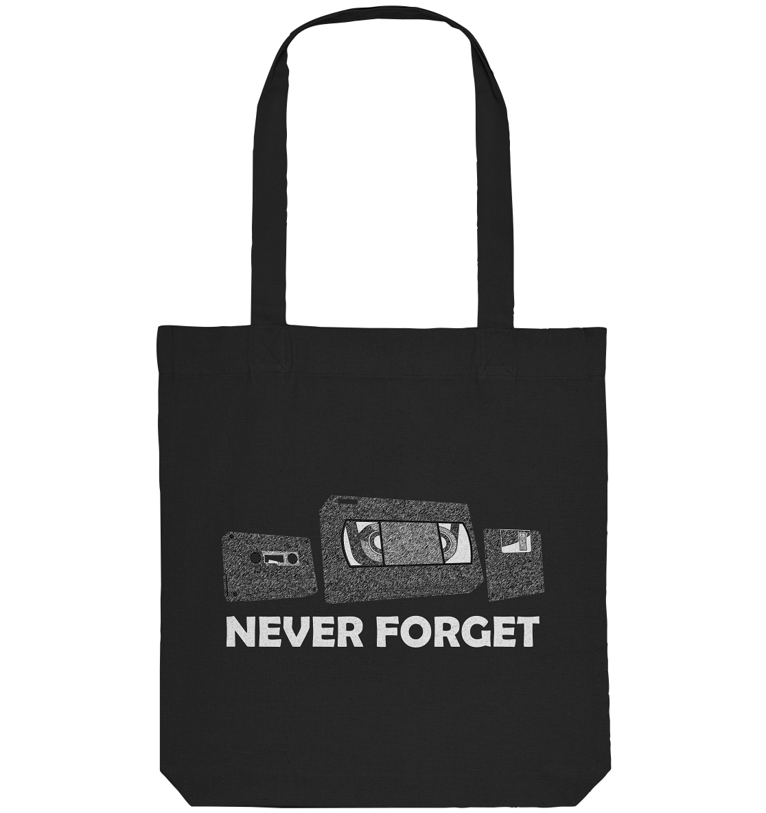 Kasette, VHS,  Disk - never forget - Organic Tote-Bag