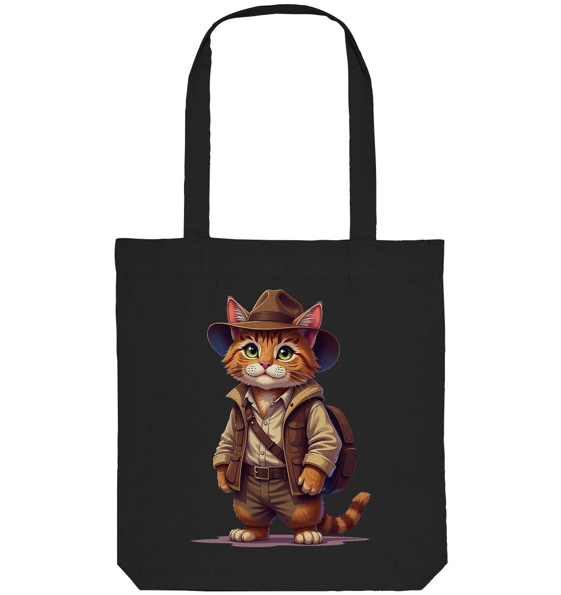 Abenteurer Katze Cartoon  - personalisierbar - Organic Tote-Bag