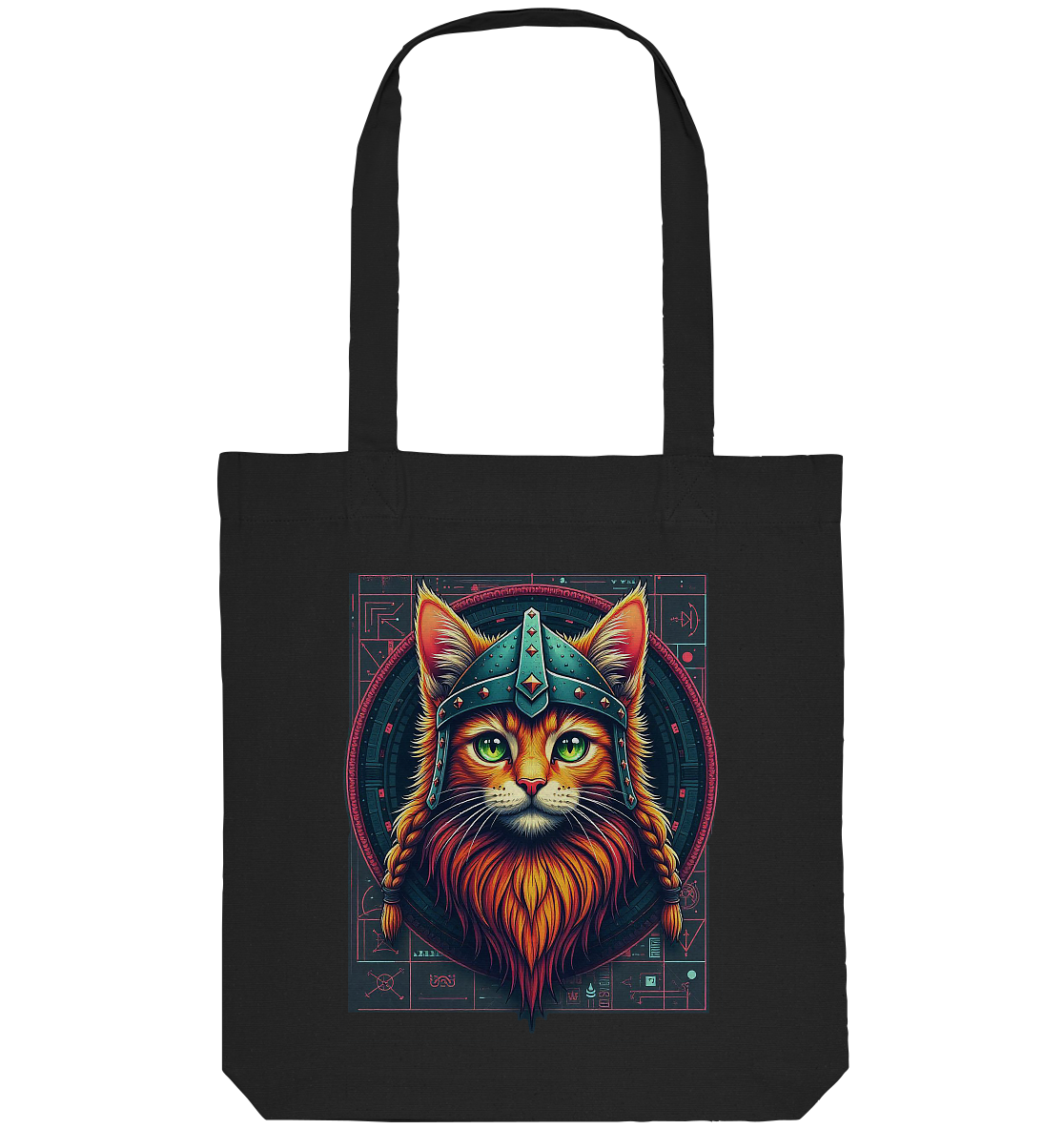 Wikinger Katze Cartoon - Organic Tote-Bag