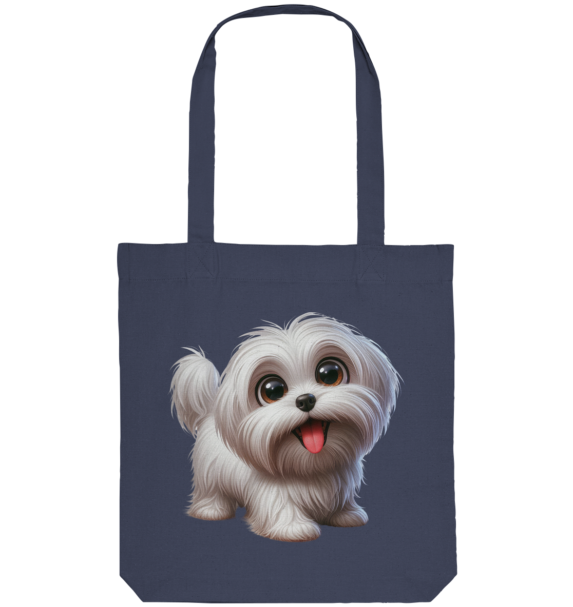 Malteser Hund Cartoon - personalisierbar - Organic Tote-Bag