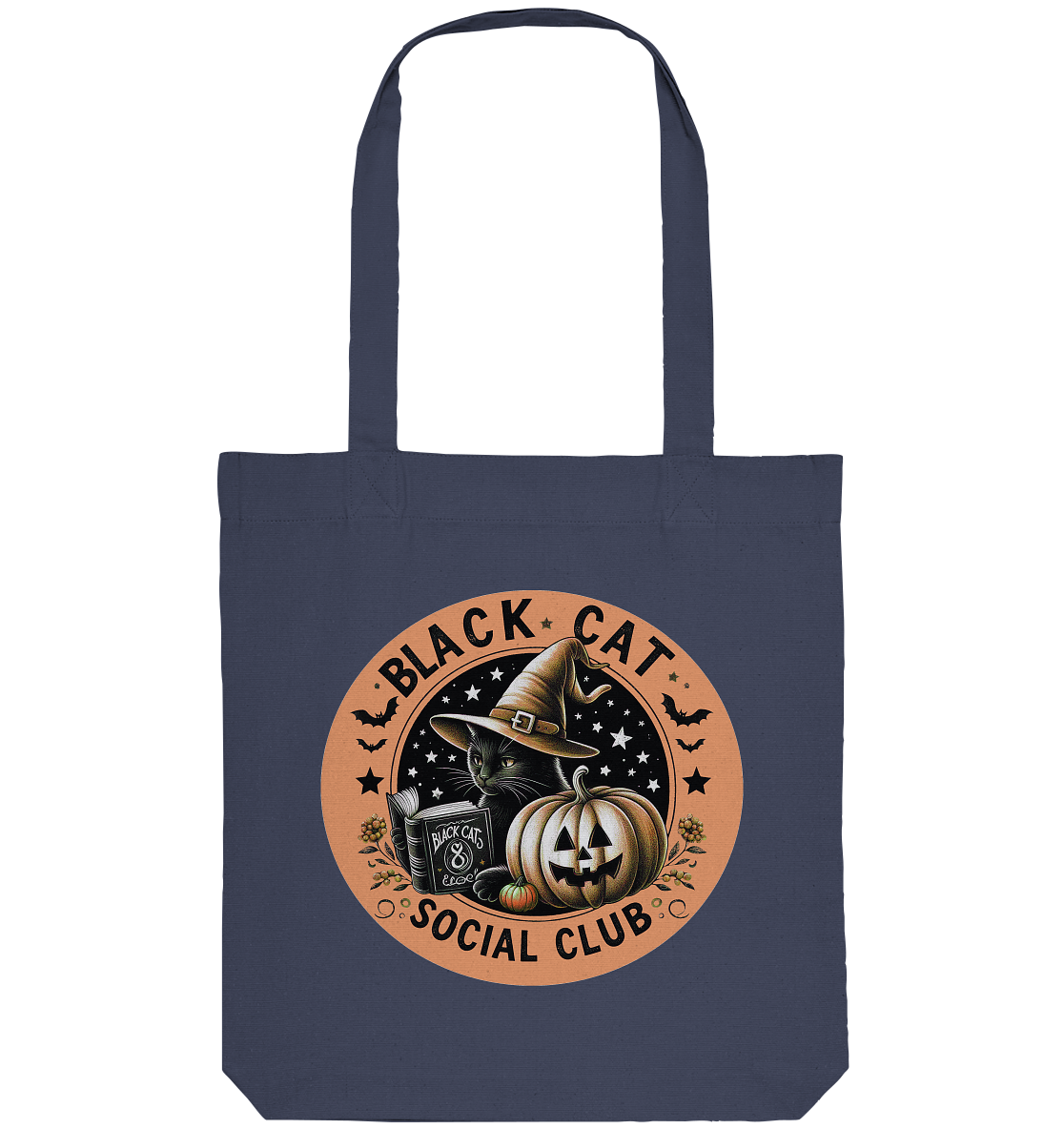 Halloween Black Cat Social Club - Organic Tote-Bag