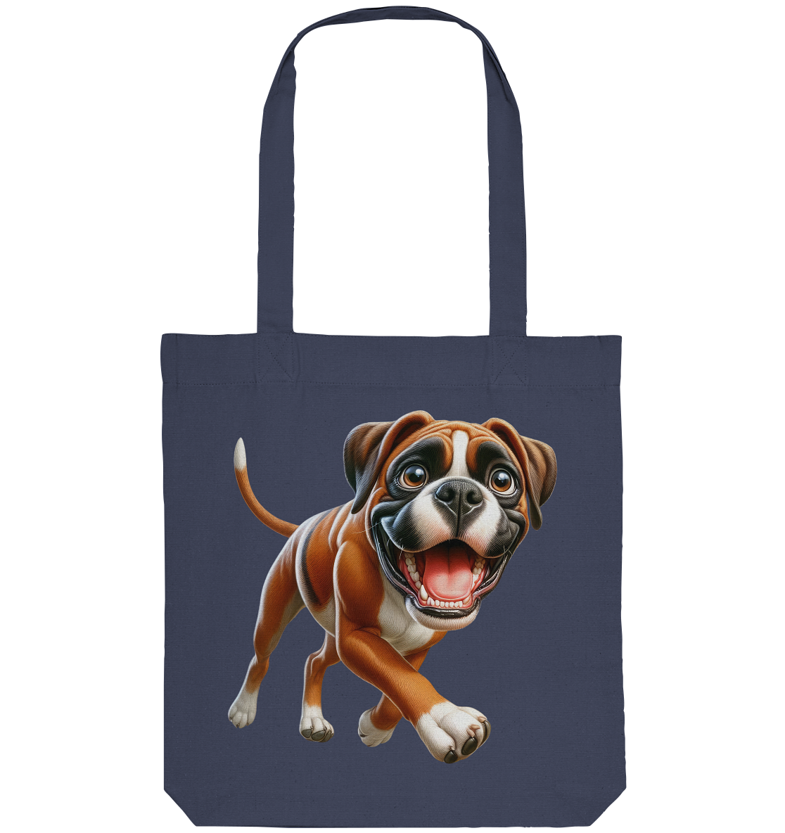 Boxer Cartoon Hund personalisierbar - Organic Tote-Bag